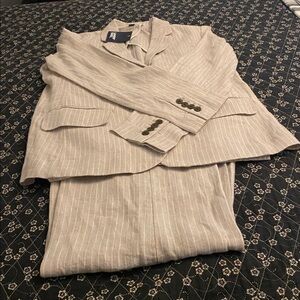 Lands' End Beige High Rise Pant suit